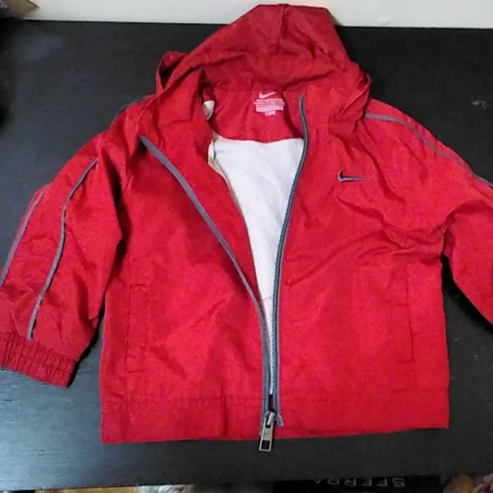 NIKE Bright Red Lightweight Windbreaker Jacket Size 12 months